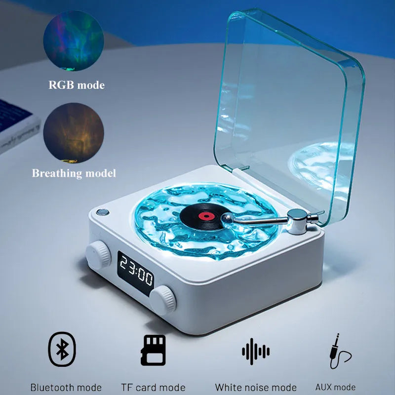 Retro Vinyl Bluetooth speaker With white Noise Mode and RGB Lights